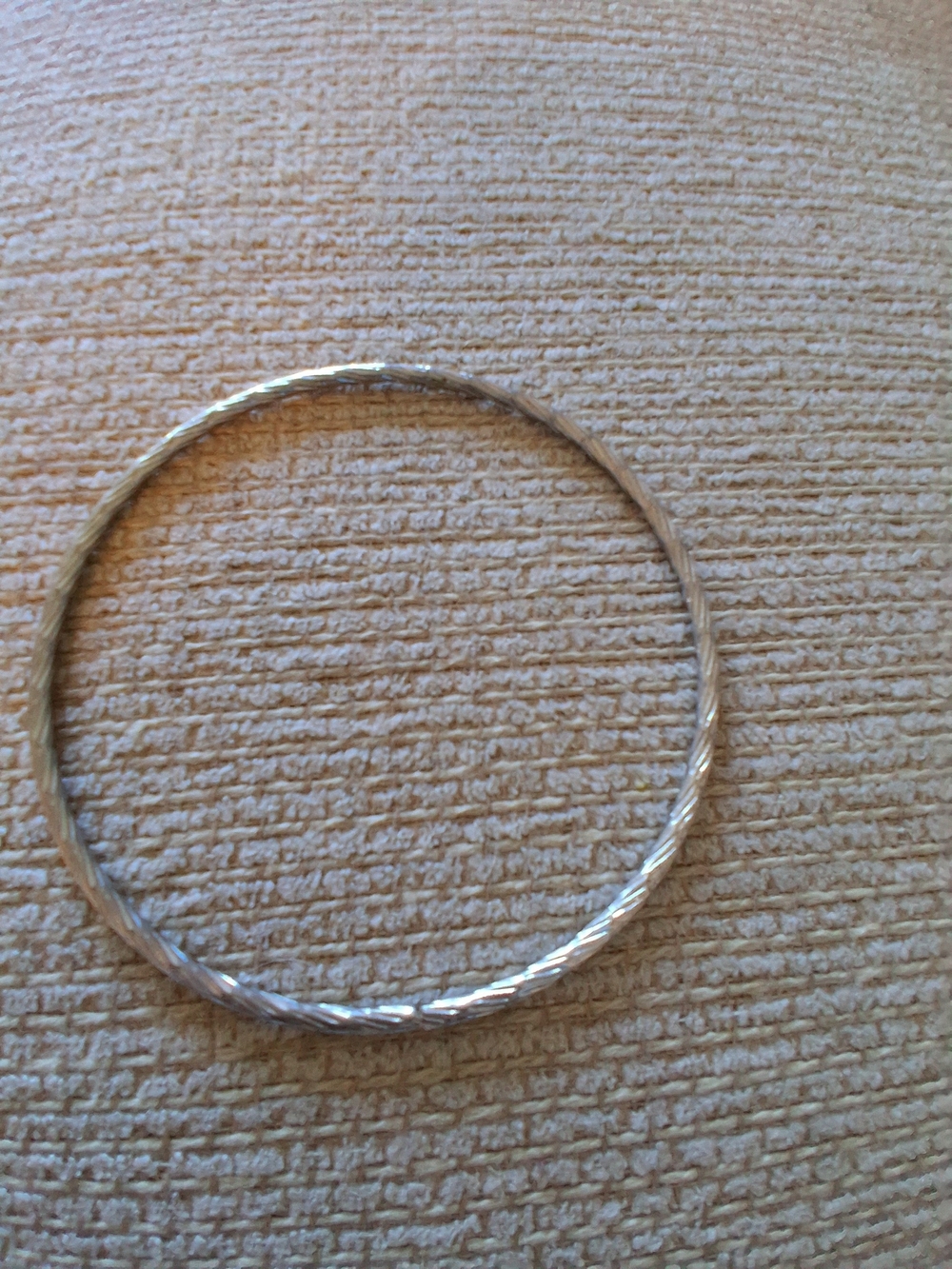Twisted Silver-Tone Bangle Bracelet for Women Sell As It Is